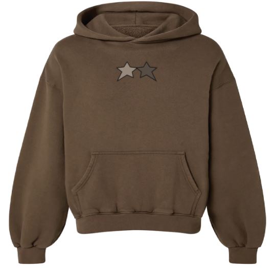 Brown Double Star Hoodie