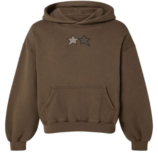 Brown Double Star Hoodie