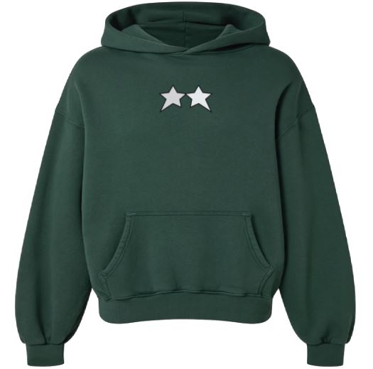 Forest Green Double Star Hoodie